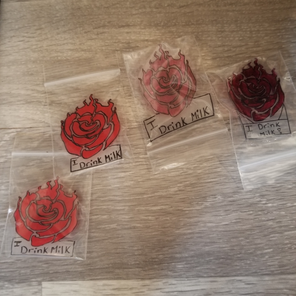 Ruby Shrinky Dinks pins